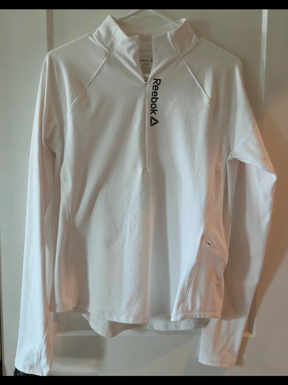 Reebok White Women's Quarter-Zip Active Pullover